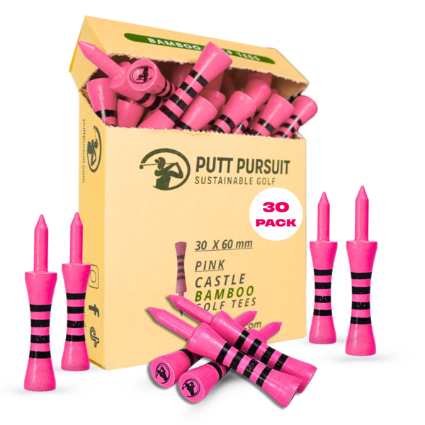 pink wooden golf tees