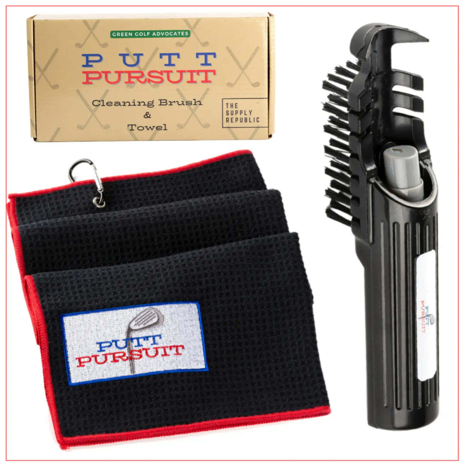 Golf Club Cleaning brush and towel kit
