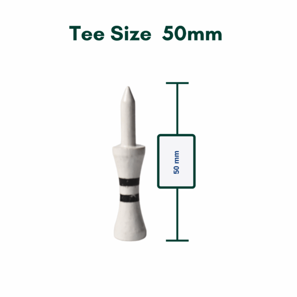 50mm White castle golf tee size