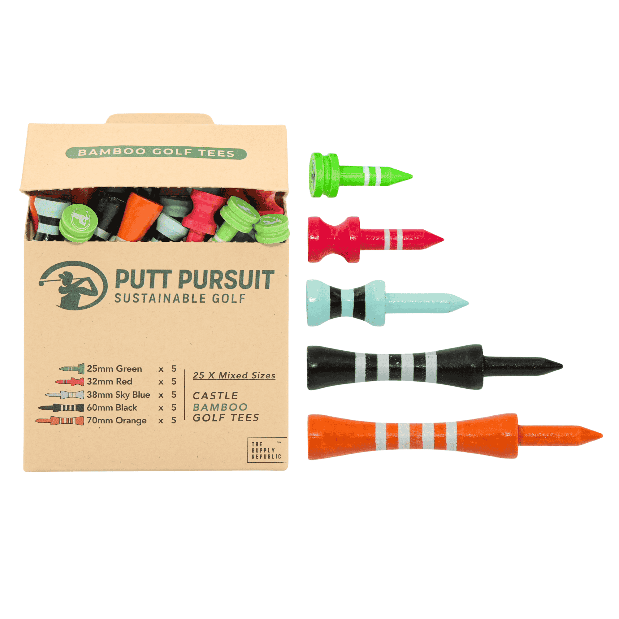 mixed castle tees pack as part of golf bundles for him