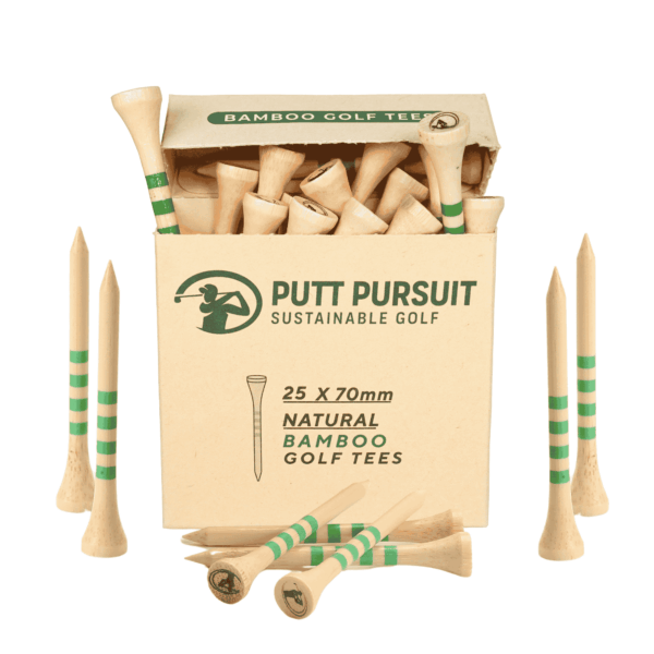 Natural wood bamboo golf tees 25 pack