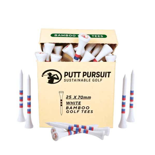 White coloured golf tees 25 pack