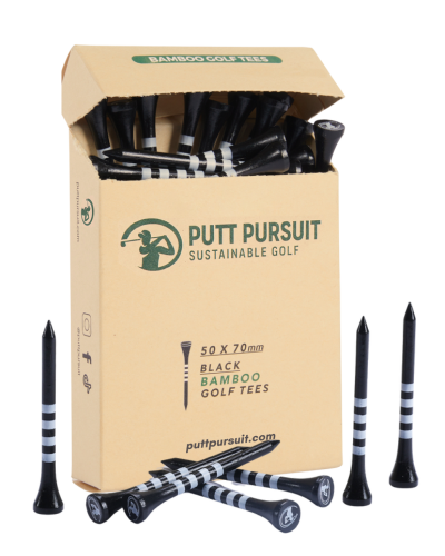 Black bamboo Golf tees hero image