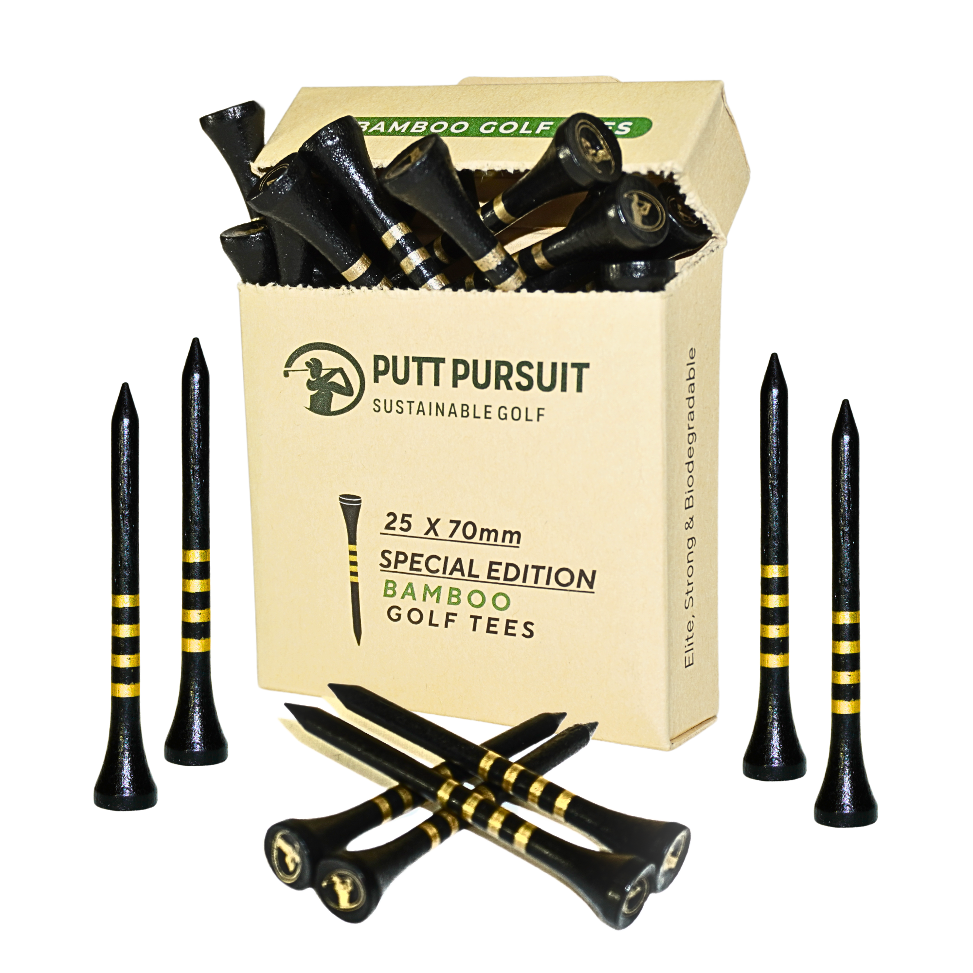 Golf tees Black and Golden
