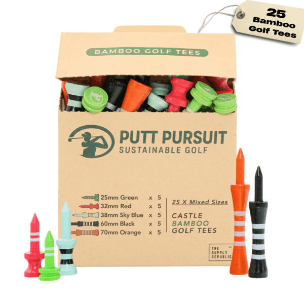 mixed bamboo castle golf tees 25 pack