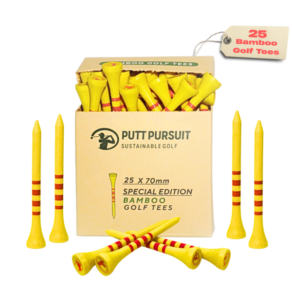 yellow red golf tees